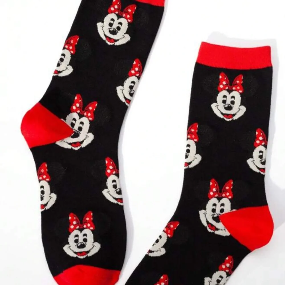 •Obsessed with Minnie• Minnie Mouse Graphic All Over Crew Socks 3 for $21
